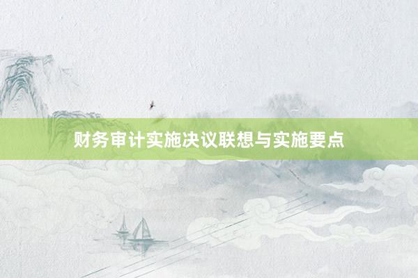 财务审计实施决议联想与实施要点